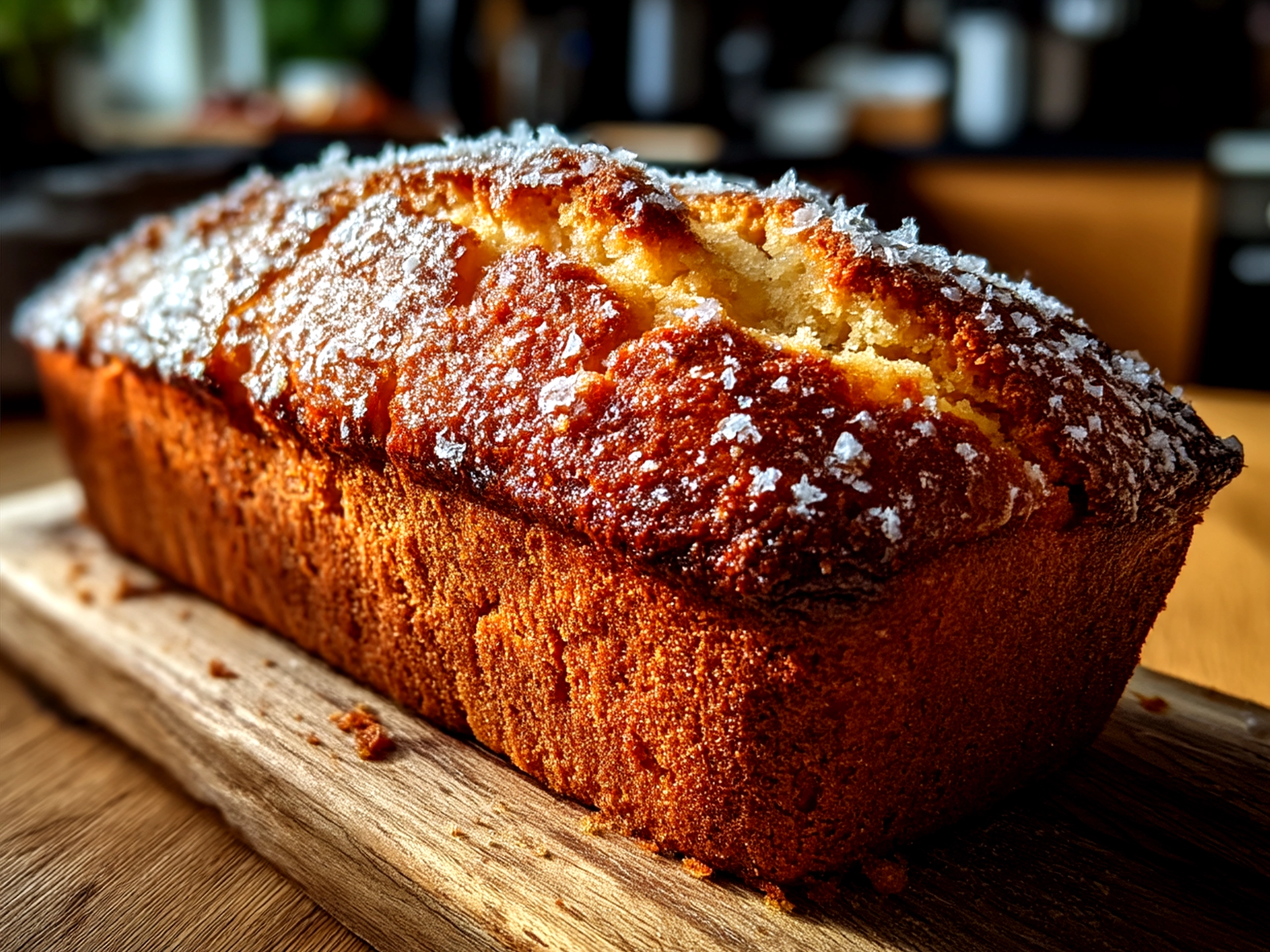 Sourdough Discard Lemon Loaf freshly sliced and served