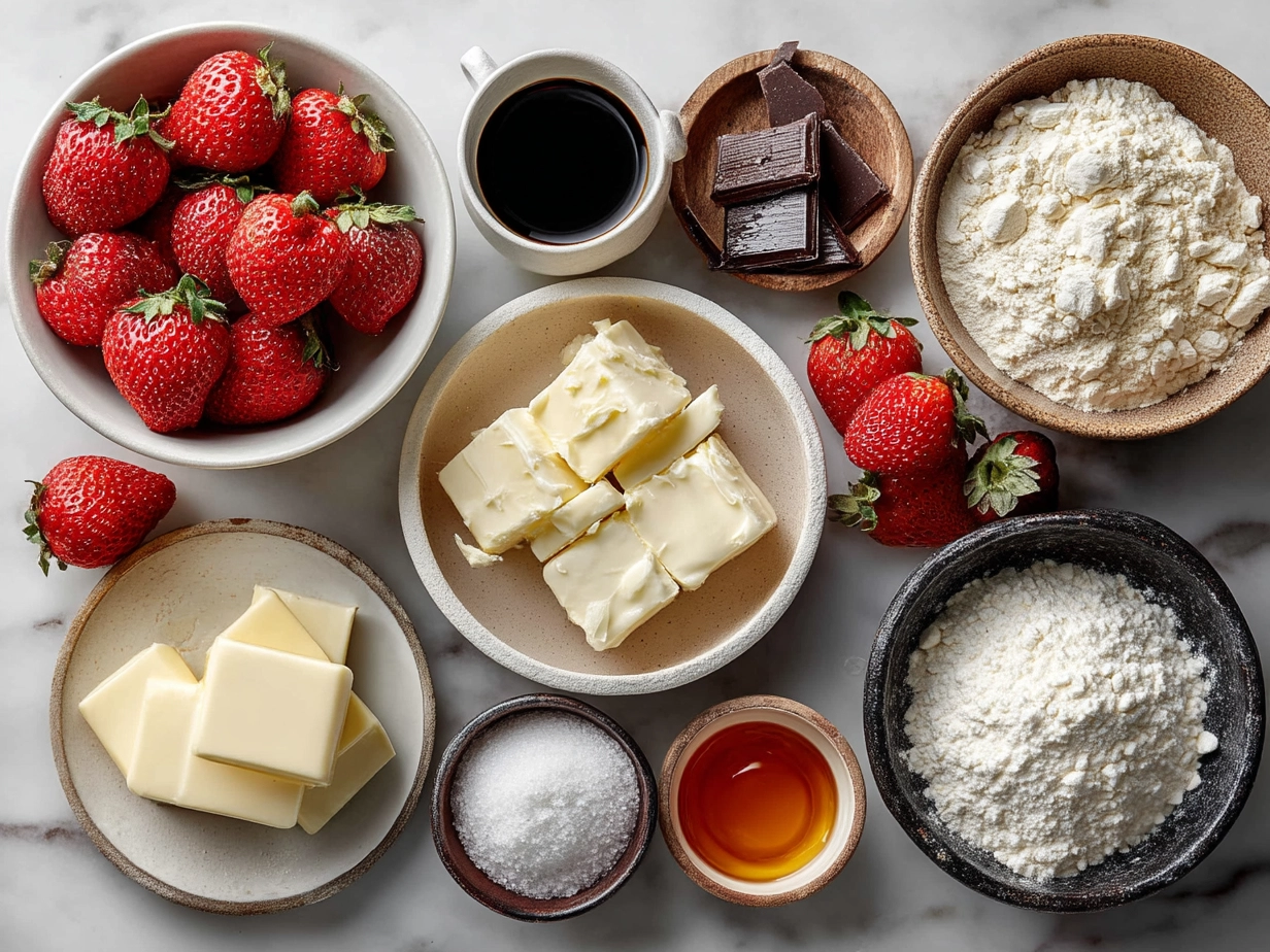 Ingredients for Strawberry White Chocolate Muffins