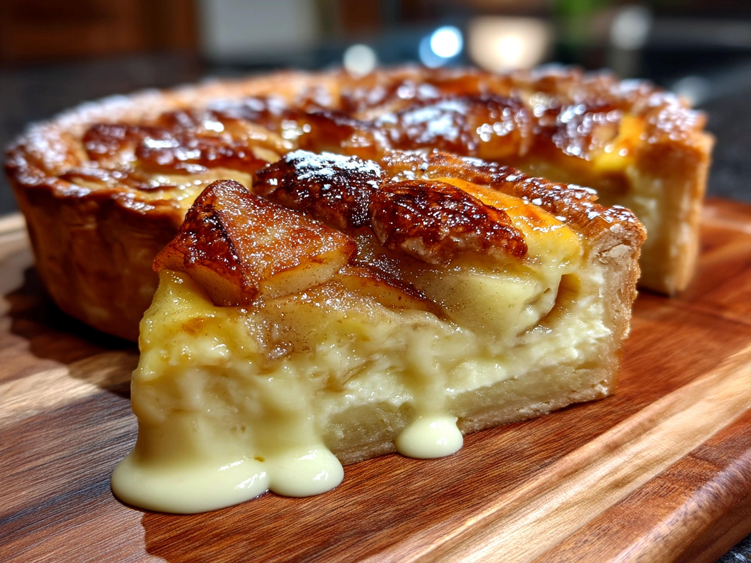 Serving Toffee Apple Pie with Creamy Custard