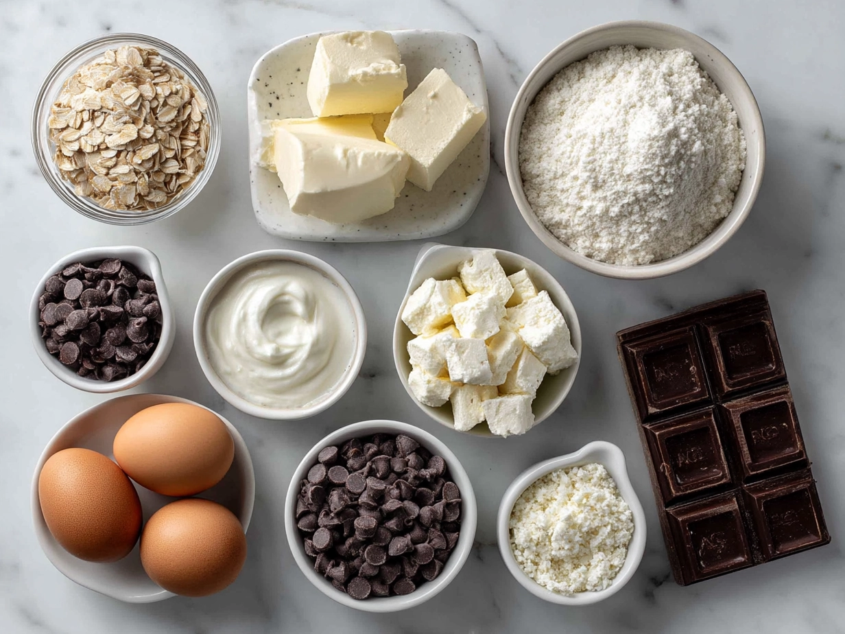 Ingredients for Cookie Dough Greek Yogurt with Chocolate Chips